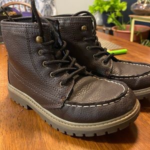 Nautica BOYS YOUTH SIZE 1 leather lace up boots